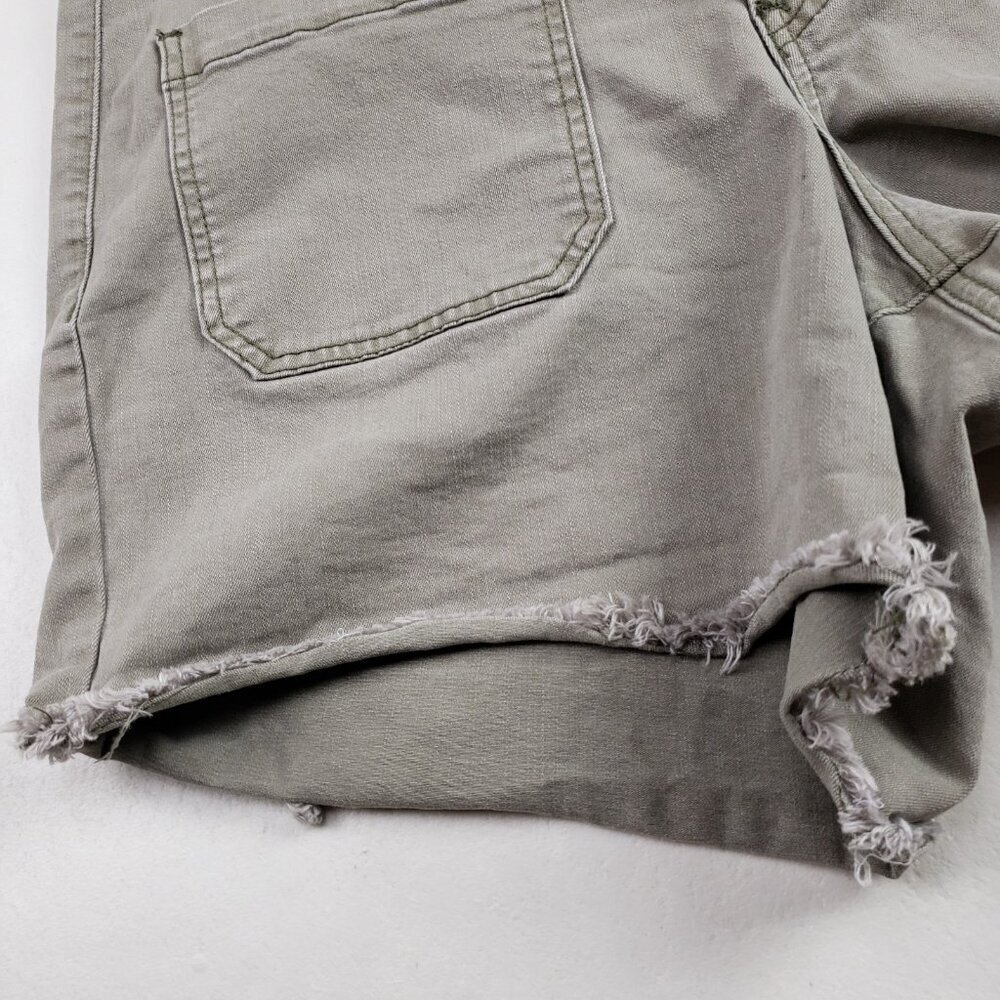 Judy Blue High Rise Jean Shorts Womens 1XL Green Stretch 5" Inseam Cut Off - Picture 3 of 10